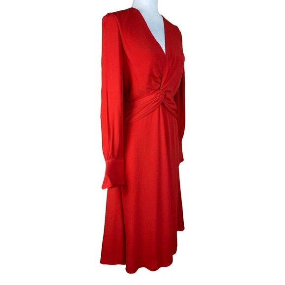 Equipment Short Faun Dress NWT $475 in Aura Orange / Poppy Red Women's Size 4 - Picture 6 of 13